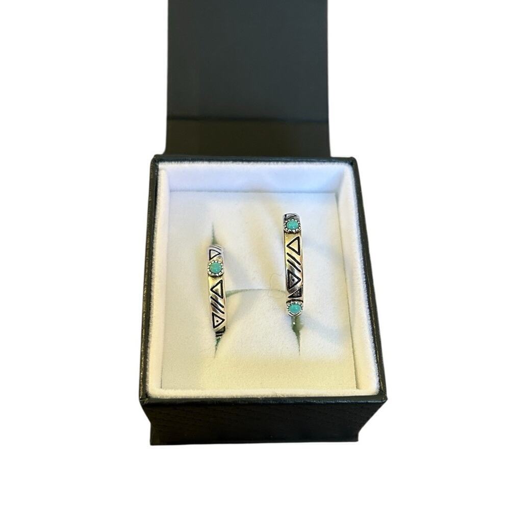 Uncovered Beauty Montana Silversmiths Earrings Silver And Turquoise Round Hoop